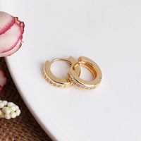 Round Ring Buckle Diamond Zircon Earrings Earrings Women Wholesale main image 1