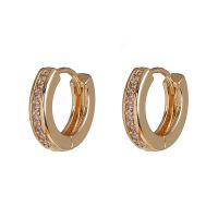 Round Ring Buckle Diamond Zircon Earrings Earrings Women Wholesale main image 5