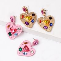 Fashion Heart Diamond Alloy Other Earrings Ear Studs main image 1