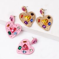 Fashion Heart Diamond Alloy Other Earrings Ear Studs main image 2