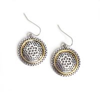 Silver Vintage Round Ethnic Cutout Earrings main image 3