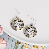 Silver Vintage Round Ethnic Cutout Earrings main image 6