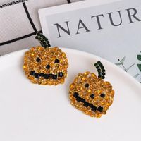 53026 Européen Et Américain Personnalisé Hip Hop Tendance Horreur Halloween Orange Citrouille Fantôme Combinaison Boucles D'oreilles Chunna Ornement main image 5