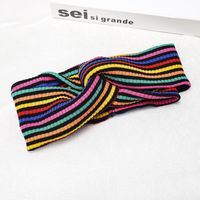 Rainbow Striped Headband Autumn And Winter Hot Sale Knotted Headscarf sku image 1