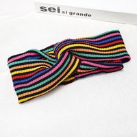 Arc-en-rayé Bandeau Automne Et Hiver Chaud Vente Noué Foulard Européen Et Américain Traversé Bandeau Yiwu Usine Ventes Directes 2021 sku image 1