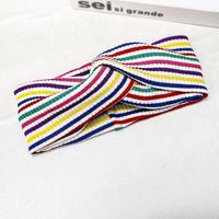 Rainbow Striped Headband Autumn And Winter Hot Sale Knotted Headscarf sku image 2