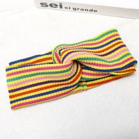 Rainbow Striped Headband Autumn And Winter Hot Sale Knotted Headscarf sku image 3