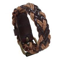 New Vintage Woven Leather Bracelet Simple Men's Jewelry Leather Bracelet sku image 1