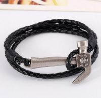 Fashion Hammer Leather Bracelet Hand Woven Multi-layer Bracelet sku image 1