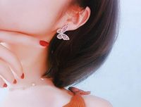 S925 Silver Pin Oversized Butterfly Earrings Luxury Dinner Dress Accessories sku image 1