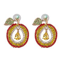 Rhinestone Crystal Plum Earrings Individual Fruit Earrings sku image 1
