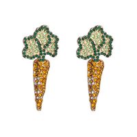 Fashion Personality Earrings Female Temperament Full Diamond Vegetable Carrot Earrings sku image 2