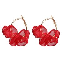 Hot Color Flower Earrings sku image 1