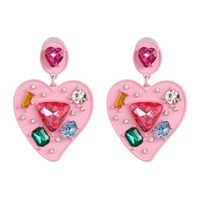 Fashion Heart Diamond Alloy Other Earrings Ear Studs sku image 1