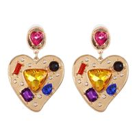 Fashion Heart Diamond Alloy Other Earrings Ear Studs sku image 2