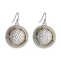 Silver Vintage Round Ethnic Cutout Earrings sku image 1