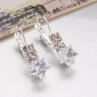 Koreanische Version Des Trend Igen Sterns Kristall Hundert Ohrringe 2017  Exquisite Glänzende Vier Klauen Diamant Ohrringe Frauen Großhandel main image 4
