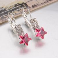 Star Crystal Hundred Earrings Beautiful Shiny Four-claw Diamond Earrings Women Wholesale main image 5
