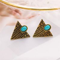 Personalized Fashion Alloy Retro Triangle Turquoise Earrings Wholesale main image 5