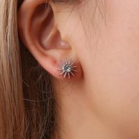 New Korean Star And Moon Earrings Cute Star Moon Diamond Asymmetric Earrings main image 4