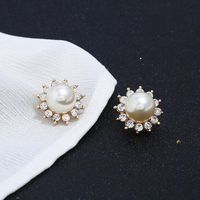 Legierung Perlen Große Ohrringe Japan Und Korea Mode Temperament Sonne Ohrringe Niedliche Einfache Ohrringe Frauen  Neu main image 4