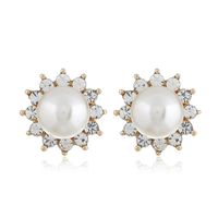 Alloy Pearl Big Earrings Still Temperament Sun Earrings Cute And Simple main image 5