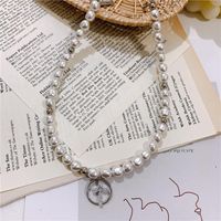 Internet-promi Ins Barock Unregelmäßige Perlenkette Kurze Mode Strass Schlüsselbein Kette Kreuz Halskette Weiblich main image 4