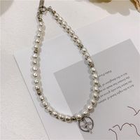 Internet-promi Ins Barock Unregelmäßige Perlenkette Kurze Mode Strass Schlüsselbein Kette Kreuz Halskette Weiblich main image 3
