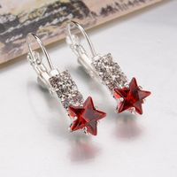 Star Crystal Hundred Earrings Beautiful Shiny Four-claw Diamond Earrings Women Wholesale sku image 1