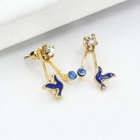 Europäische Und Amerikanische Persönlichkeit Retro Neue Diamant-vogel Ohrringe Koreanische Mode Übertriebene Ohrringe Schmuck Frauen sku image 1