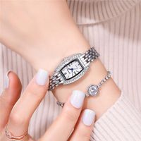 Personalized Versatile Diamond-studded Wine Barrel-shaped Steel Strap Bracelet Watch For Women main image 4