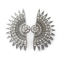Vintage Fan-shaped Diamond Stud Earrings Exaggerated Earrings Sunflower Sunflower Earrings main image 3