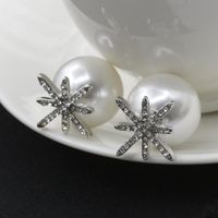 Micro Studded Star Earrings Pearl Silver Stud Earrings Female Flower Snowflake Earrings main image 3