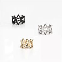 Hollow Pentagram Ring Ring Tail Ring Environmental Protection Alloy Electroplated Open Ring main image 3
