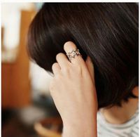 Hollow Pentagram Ring Ring Tail Ring Environmental Protection Alloy Electroplated Open Ring main image 4