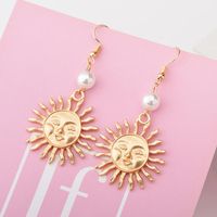 Personalized Pearl Sun Flower Stud Earrings main image 3