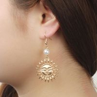 Personalized Pearl Sun Flower Stud Earrings main image 4
