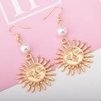 Personalized Pearl Sun Flower Stud Earrings main image 5