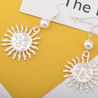 Personalized Pearl Sun Flower Stud Earrings main image 6