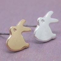 Alloy Plating Gold Silver Hooligan Rabbit Earrings Animal Earrings Wholesale main image 1