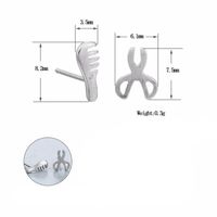 Simple Asymmetric Comb Scissors Stud Earrings main image 5