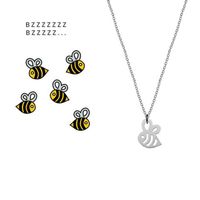 Approvisionnement Du Commerce Extérieur Creux Bee Collier Couleur Préserver Or-plaqué Argent Mignon Insectes Pendentif Collier Clavicule Chaîne main image 6