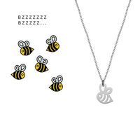 Hollow Small Bee Necklace Color-plated Gold And Silver Cute Little Insect Pendant Necklace Clavicle Chain main image 6