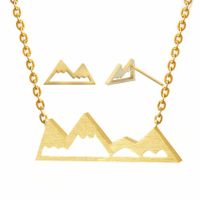 Outdoor Mountain Pendant Necklace Earring Set main image 6