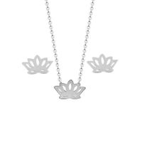 Grenz Überschreitende Außenhandels Kette Europäische Und Amerikanische Beliebte Blume Lotus Lotus Halskette Ohrringe Set Blumen Ohrringe Halskette main image 2
