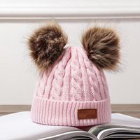 Winter Baby Hat Child Hat Baby Girl Princess Earmuffs Child Raccoon Fur Hat sku image 5