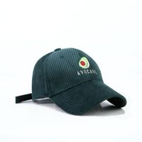 Herbst Und Winter Neue Koreanische Version Von Ins All-match-cord Avocado Stickerei Baseball Mütze Damenmode Warme Kappe sku image 1