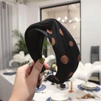 Koreanische Version Der Einfachen Haarschmuck Koreanischen Internet-prominenten Mit Dem Gleichen Stil Polo Dot Kontrast Farbe Kreuz Haken Geknotete Breite Seite Stirnband Stirnband Stirnband Drücken Haar sku image 2