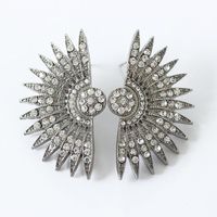 Vintage Fan-shaped Diamond Stud Earrings Exaggerated Earrings Sunflower Sunflower Earrings sku image 2