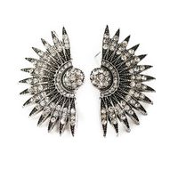 Vintage Fan-shaped Diamond Stud Earrings Exaggerated Earrings Sunflower Sunflower Earrings sku image 4